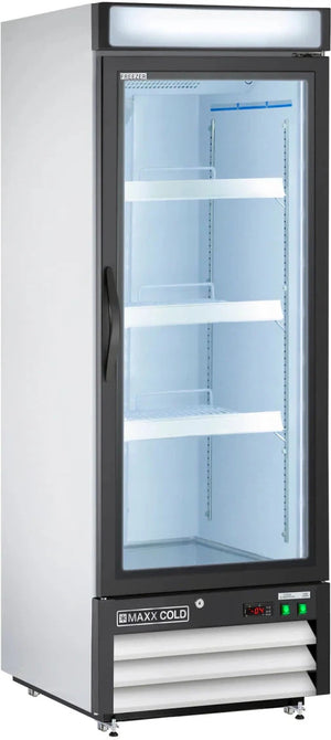 Maxx Cold - 16 Cu ft. White Glass Single Door Merchandiser Freezer - MXM1-16FHC