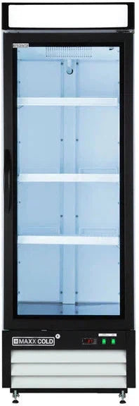 Maxx Cold - 16 Cu ft. White Glass Single Door Merchandiser Refrigerator - MXM1-16RHC