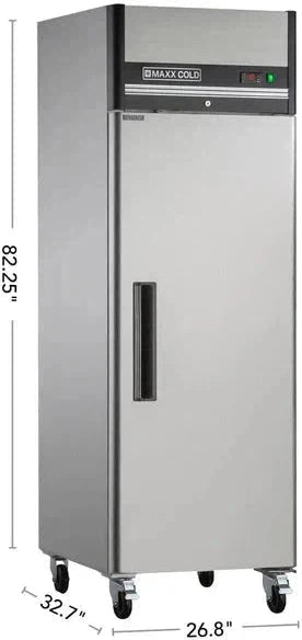 Maxx Cold - 19 cu ft. Stainless Steel Solid Single Door Top Mount Reach-In Freezer - MXCF-19FDHC