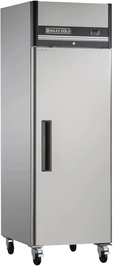 Maxx Cold - 19 cu ft. Stainless Steel Solid Single Door Top Mount Reach-In Freezer - MXCF-19FDHC