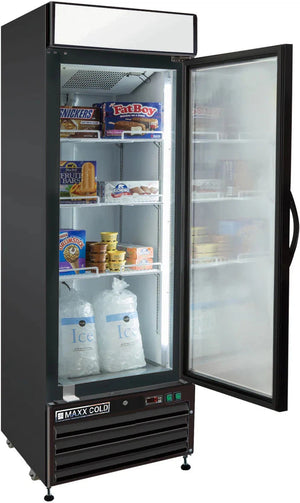 Maxx Cold - 23 Cu ft. Black Glass Single Door Merchandiser Freezer - MXM1-23FBHC