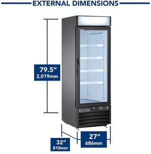 Maxx Cold - 23 Cu ft. Black Glass Single Door Merchandiser Refrigerator - MXM1-23RBHC