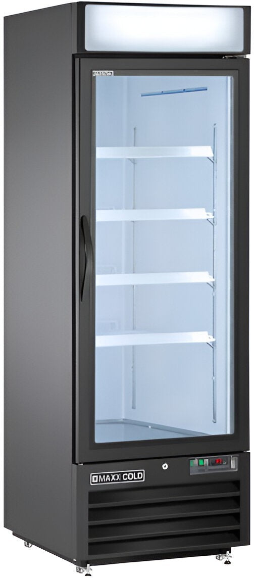 Maxx Cold - 23 Cu ft. Black Glass Single Door Merchandiser Refrigerator - MXM1-23RBHC