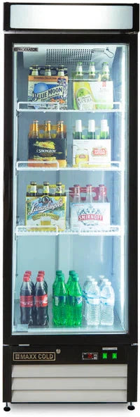 Maxx Cold - 23 Cu ft. White Glass Single Door Merchandiser Refrigerator - MXM1-23RHC