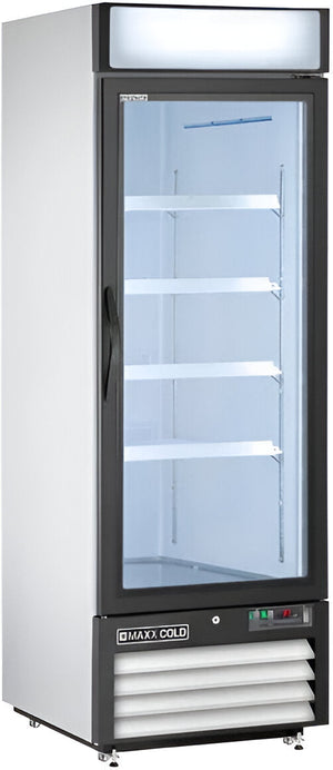 Maxx Cold - 23 Cu ft. White Glass Single Door Merchandiser Refrigerator - MXM1-23RHC