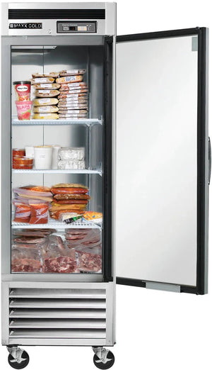 Maxx Cold - 23 cu ft. Stainless Steel Single Door Bottom Mount Reach-In Freezer - MCF-23FDHC