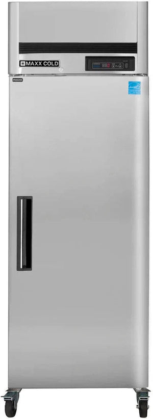 Maxx Cold - 23 cu ft. Stainless Steel Solid Single Door Top Mount Reach-In Freezer - MCFT-23FDHC