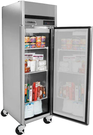 Maxx Cold - 23 cu ft. Stainless Steel Solid Single Door Top Mount Reach-In Freezer - MCFT-23FDHC