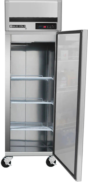 Maxx Cold - 23 cu ft. Stainless Steel Solid Single Door Top Mount Reach-In Refrigerator - MCRT-23FDHC