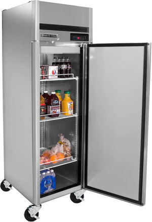 Maxx Cold - 23 cu ft. Stainless Steel Solid Single Door Top Mount Reach-In Refrigerator - MCRT-23FDHC