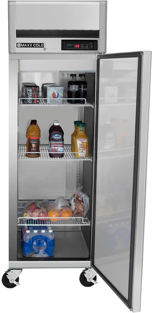 Maxx Cold - 23 cu ft. Stainless Steel Solid Single Door Top Mount Reach-In Refrigerator - MCRT-23FDHC