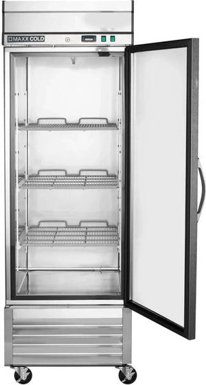 Maxx Cold - 23 cu. ft. Single and Glass Door Bottom Mount Reach-In Refrigerators - MXSR-23GDHC