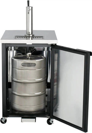 Maxx Cold - 24", 1 Barrel/Keg Black Single Tower Beer Dispenser - MXBD24-1BHC