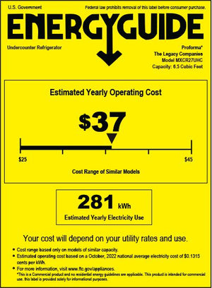 Maxx Cold - 27" Single Door Undercounter Refrigerator - MXCR27UHC