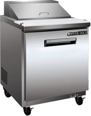 Maxx Cold - 29" Single Door Refrigerated Sandwich Prep Table - MXCR29SHC