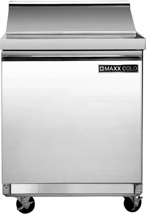 Maxx Cold - 29" Stainless Steel Single Sandwich Prep Table - MXSR29SHC