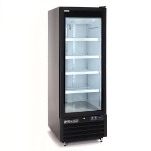 Maxx Cold - 30 Cu ft. Black Glass Single Door & Large Capacity Merchandiser Refrigerator - MXGDM-30RBHC