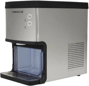 Maxx Cold - 33 lb Stainless Steel Black Ice Maker with Overpack - MAXNG30