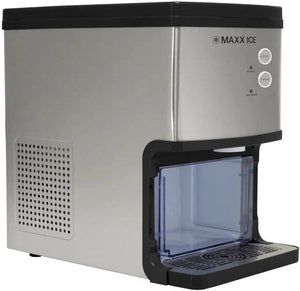 Maxx Cold - 33 lb Stainless Steel Black Ice Maker with Overpack - MAXNG30