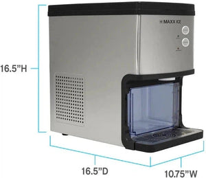 Maxx Cold - 33 lb Stainless Steel Black Ice Maker with Overpack - MAXNG30 (Available December)