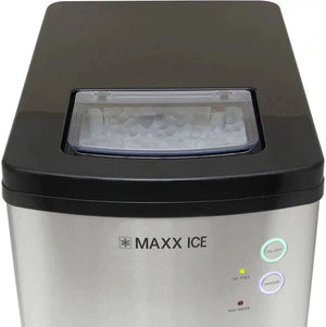 Maxx Cold - 33 lb Stainless Steel Black Ice Maker with Overpack - MAXNG30 (Available December)