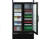 Maxx Cold - 36 Cu ft. Black Glass Double Door Narrow Width Merchandiser Refrigerator - MXM2-36RBHC