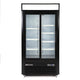 Maxx Cold - 36 Cu ft. Black Narrow Width Merchandiser Refrigerator with Double & Sliding Glass Door - MXM2-36RSBHC