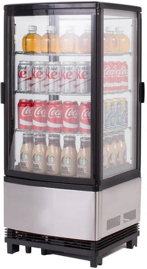 Maxx Cold - 4-Sided Glass Double Door Countertop Merchandiser Refrigerator - MECR-32D