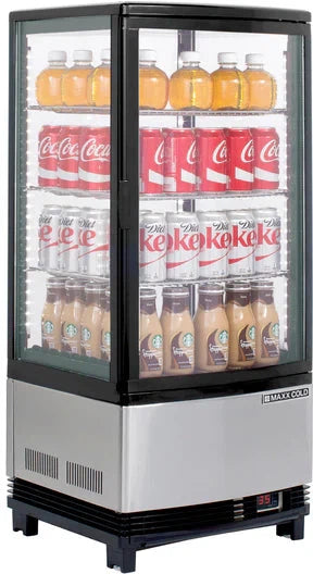 Maxx Cold - 4-Sided Glass Single Door Countertop Merchandiser Refrigerator - MECR-31D