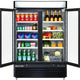 Maxx Cold - 48 Cu ft. Black Glass Double Door Merchandiser Refrigerator - MXM2-48RBHC