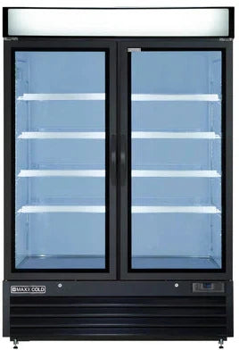 Maxx Cold - 48 Cu ft. Black Glass Double Door Merchandiser Refrigerator - MXM2-48RBHC