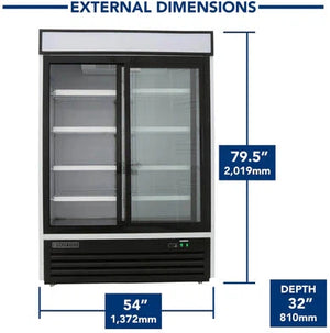 Maxx Cold - 48 Cu ft. Black Merchandiser Refrigerator With Double & Sliding Glass Door - MXM2-48RSBHC