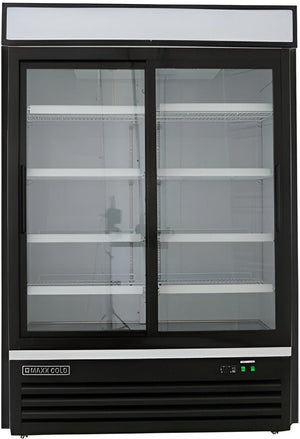 Maxx Cold - 48 Cu ft. Black Merchandiser Refrigerator With Double & Sliding Glass Door - MXM2-48RSBHC