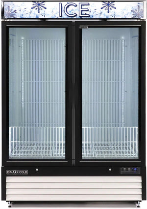 Maxx Cold - 48 Cu ft. White Glass Double Door Merchandiser Freezer - MXM2-48FHC