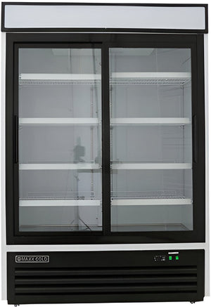 Maxx Cold - 48 Cu ft. White Merchandiser Refrigerator With Double & Sliding Glass Door - MXM2-48RSHC