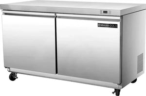 Maxx Cold - 48" Stainless Steel Double Door Undercounter Freezer - MXSF48UHC