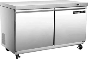 Maxx Cold - 48" Stainless Steel Double Door Undercounter Freezer - MXSF48UHC