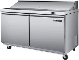 Maxx Cold - 48" Stainless Steel Double Sandwich Prep Table - MXSR48SHC