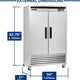 Maxx Cold - 49 cu ft. Stainless Steel Solid Double Door Bottom Mount Reach-In Freezer - MCF-49FDHC