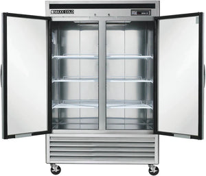 Maxx Cold - 49 cu ft. Stainless Steel Solid Double Door Bottom Mount Reach-In Freezer - MCF-49FDHC