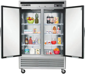 Maxx Cold - 49 cu ft. Stainless Steel Solid Double Door Bottom Mount Reach-In Freezer - MCF-49FDHC