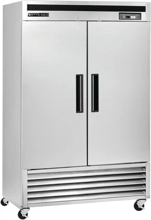 Maxx Cold - 49 cu ft. Stainless Steel Solid Double Door Bottom Mount Reach-In Freezer - MCF-49FDHC