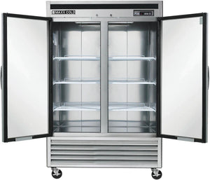 Maxx Cold - 49 cu ft. Stainless Steel Solid Double Door Bottom Mount Reach-In Refrigerator - MCR-49FDHC