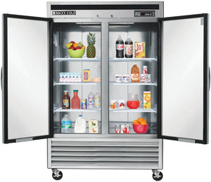 Maxx Cold - 49 cu ft. Stainless Steel Solid Double Door Bottom Mount Reach-In Refrigerator - MCR-49FDHC