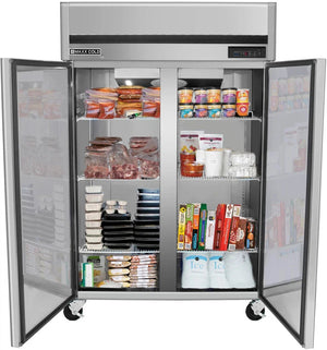 Maxx Cold - 49 cu ft. Stainless Steel Solid Double Door Top Mount Reach-In Freezer - MCFT-49FDHC