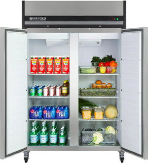 Maxx Cold - 49 cu ft. Stainless Steel Solid Double Door Top Mount Reach-In Freezers - MXCF-49FDHC