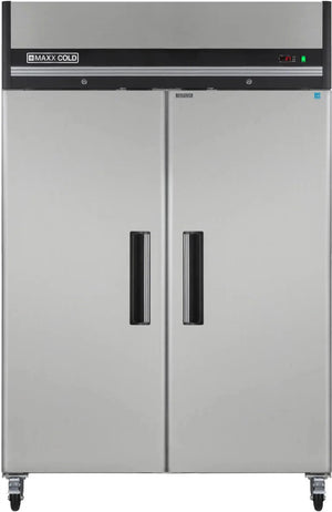 Maxx Cold - 49 cu ft. Stainless Steel Solid Double Door Top Mount Reach-In Freezers - MXCF-49FDHC