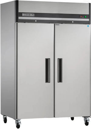 Maxx Cold - 49 cu ft. Stainless Steel Solid Double Door Top Mount Reach-In Freezers - MXCF-49FDHC