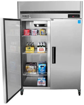 Maxx Cold - 49 cu ft. Stainless Steel Solid Double Door Top Mount Reach-In Refrigerators - MCRT-49FDHC