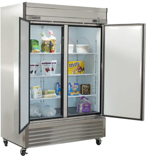 Maxx Cold - 49 cu. ft. Double and Solid Door Bottom Mount Reach-In Freezer - MXSF-49FDHC